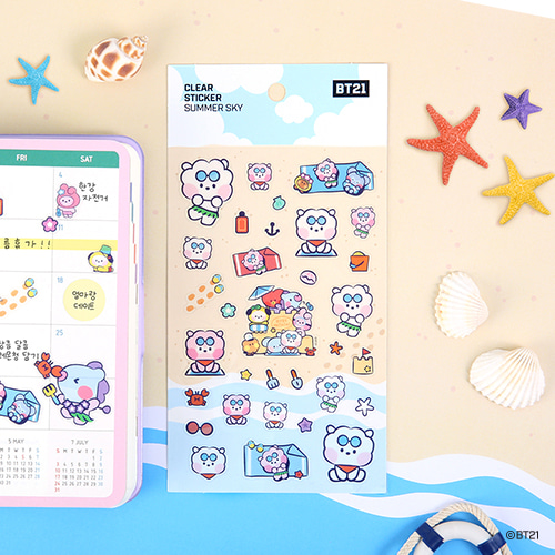 [BT21 Minini] Clear Sticker [Summer Sky] BTS Merch