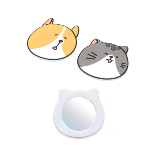 [Morning Glory] Kitty Cat And Shiba Dog Hand Mirror