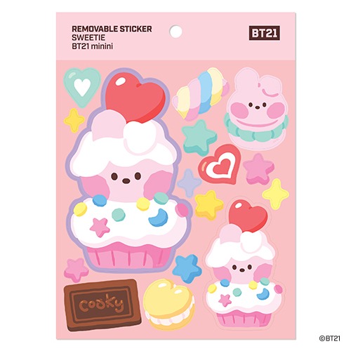 [BT21 Minini] COOKY Removable Sticker [Sweetie] BTS Merch