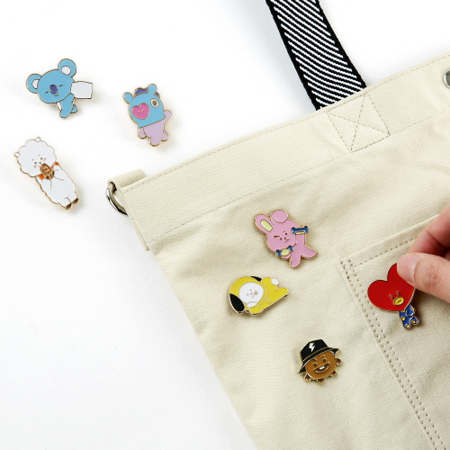 [BT21] Pin Badges V2 14K Gold Plating BTS Merch