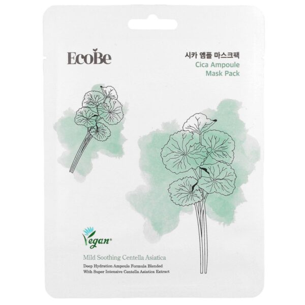EcoBe Soothing Centella Cica Ampoule Sheet Face Mask