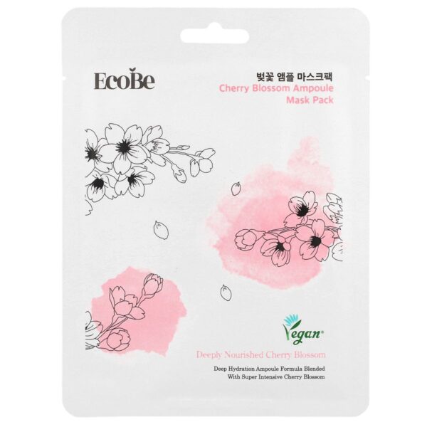EcoBe Brightening Japanese Cherry Blossom Ampoule Sheet Face Mask