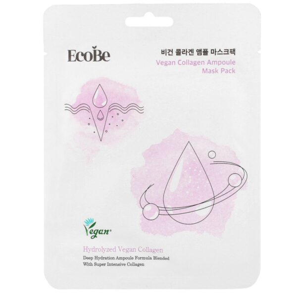 EcoBe Deep Hydrating Vegan Collagen Ampoule Sheet Face Mask