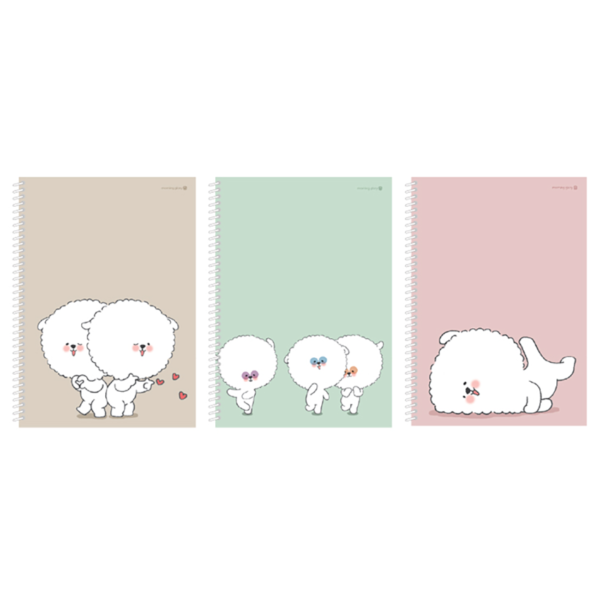 [Morning Glory] Dancing Bichon Lined Notebook