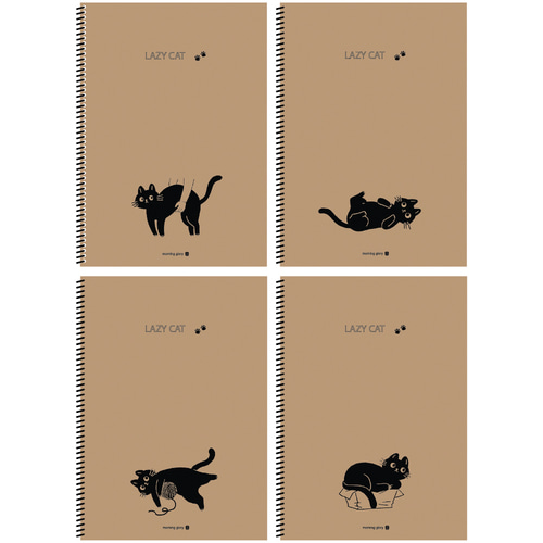 [Morning Glory] Lazy Cat Lined Notebook
