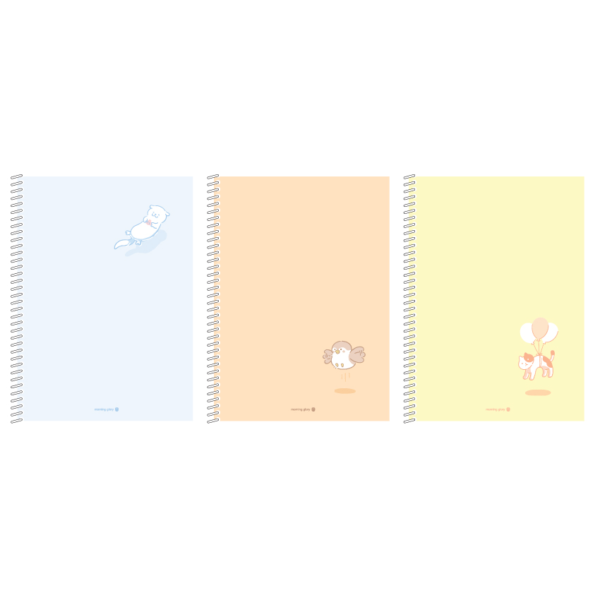 [Morning Glory] Pastel Cute Characters Lined Notebook