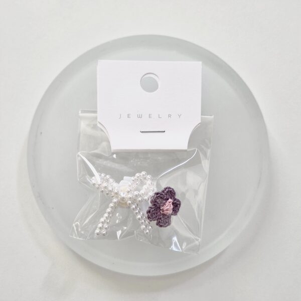 [HO BAK SUNG] Crocs Charm Pearl Ribbon & Crochet Flower Set