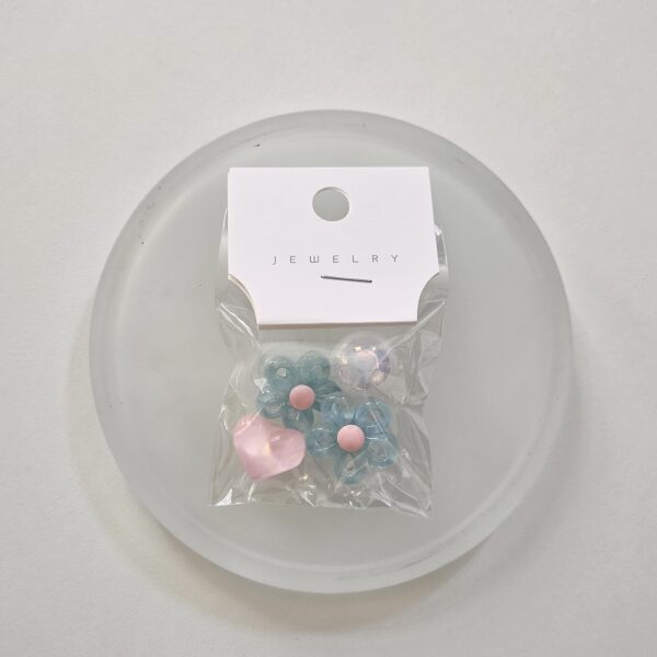 [HO BAK SUNG] Crocs Charm Blue Flowers Mix (4pcs)