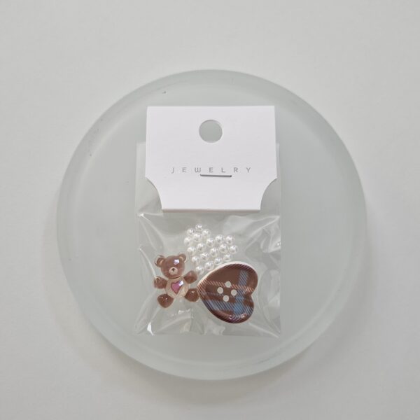 [HO BAK SUNG] Crocs Charm Brown Bear & Hearts Set (3pcs)