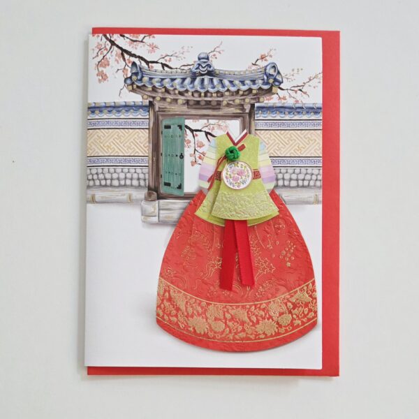 Handmade Card Hanbok & Wall Red Envelope 130x180 mm