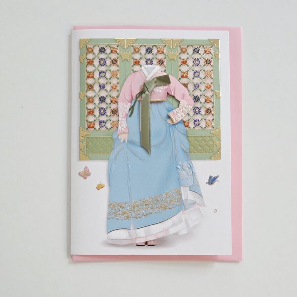 Handmade Card Hanbok Light Pink Envelope 130x180 mm