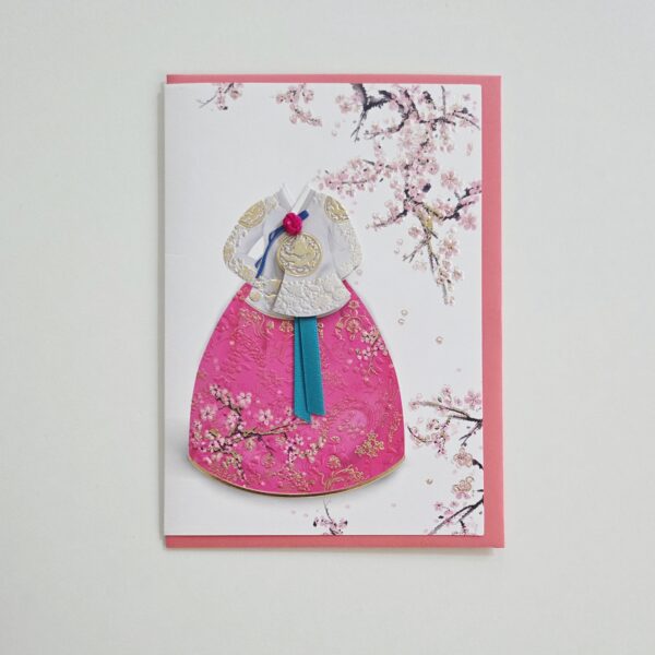 Handmade Card Hanbok Pink Envelope 130x180 mm