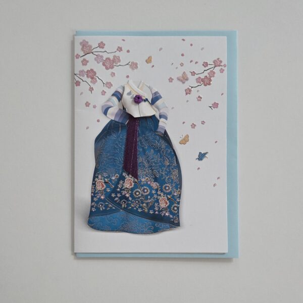 Handmade Card Hanbok Blue Envelope 130x180 mm