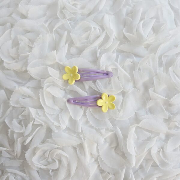 [Anjubling] Metal Snap Clips Yellow Flower 20x55mm
