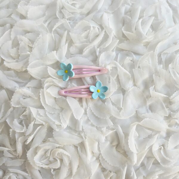 [Anjubling] Metal Snap Clips Mint Flower 20x55mm