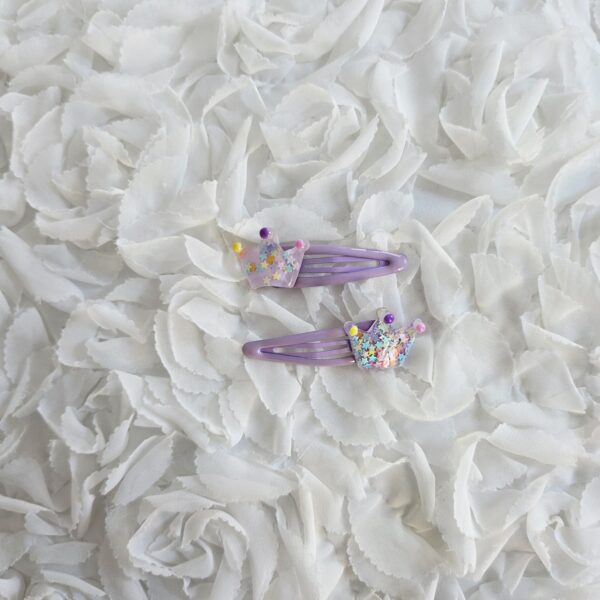 [Anjubling] Metal Snap Clips Lilac Crown 20x60mm