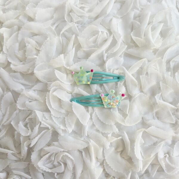 [Anjubling] Metal Snap Clips Green Crown 20x60mm