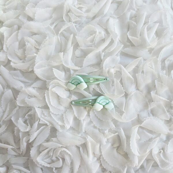 [Anjubling] Metal Snap Clips Rainbow Mint 20x50mm