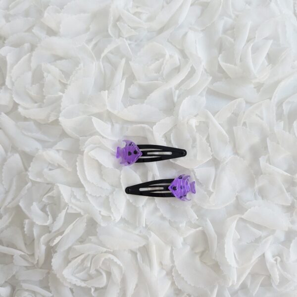 [Anjubling] Metal Snap Clips Fish Purple 20x50mm