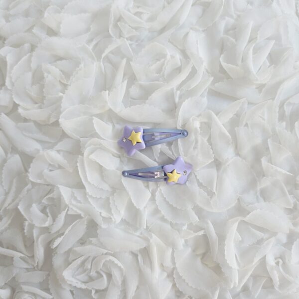 [Anjubling] Metal Snap Clips Star Lilac 20x50mm