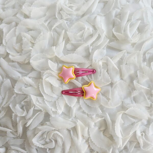 [Anjubling] Metal Snap Clips Star Pink 25x50mm