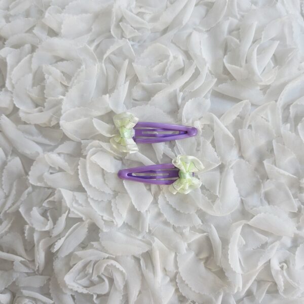 [Anjubling] Metal Snap Clips Ribbon Fabric Green 30x50mm