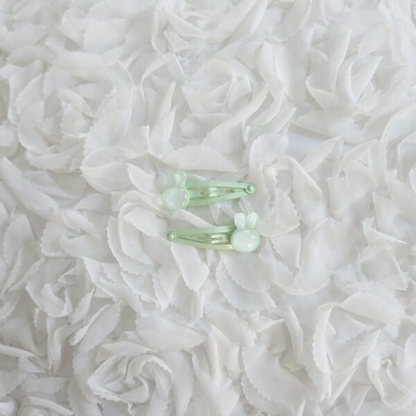 [Anjubling] Metal Snap Clips Rabbit Mint 20x45mm